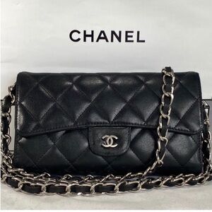 Authentic Chanel Quilted Wallet WOC On Chain